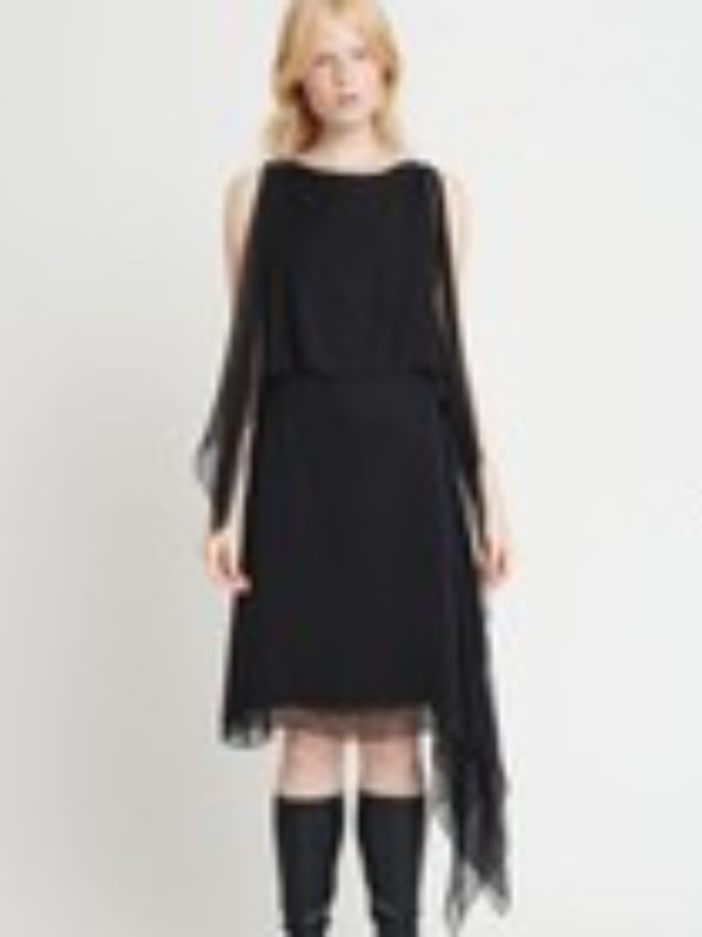 Morgane Le Fay Red Caelia Silk Asymmetrical Cocktail Dress + Shrug Size Small - Picture 9 of 9